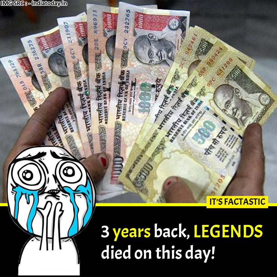 This is a meme on the demonetization of 500 and 1000 Indian currency notes which were discontinued on 8th November 2016