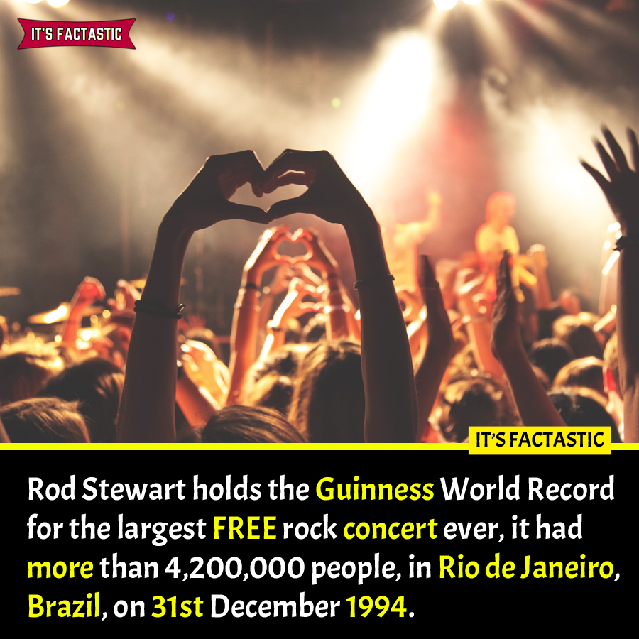 World's Largest Rock Concert Ever By Rod Stewart in the new years eve of 1994.